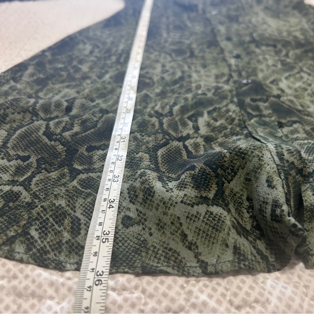 Mango button collar snake print dress Sz 2 - Picture 6 of 8